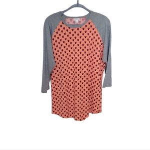 LuLaRoe Disney Minnie Mouse Raglan Long Sleeve Tee XL